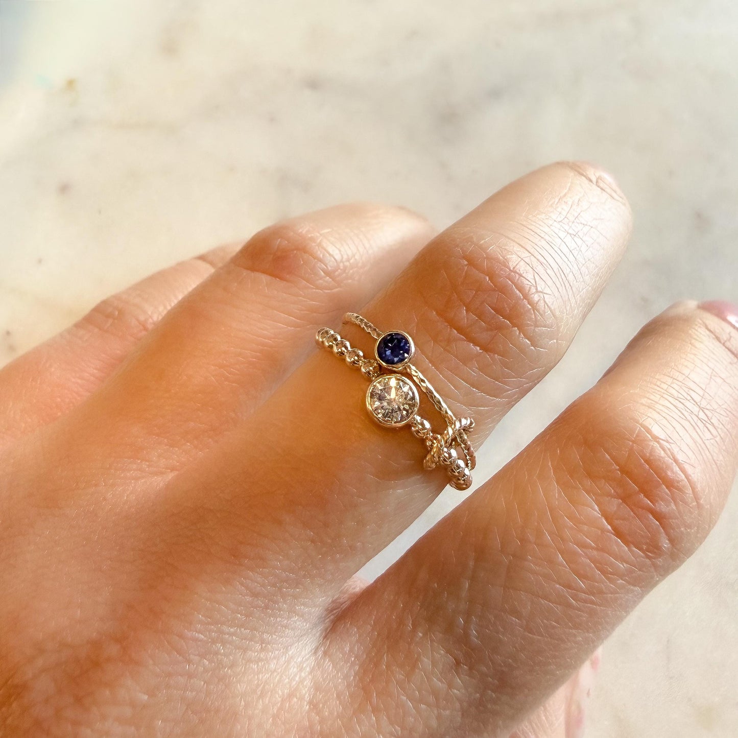 Personalized Birthstone Ring | Dainty Stacking Jewelry | Custom Mother Daughter Ring | Meaningful BFF Gift | Mother’s Day Gift