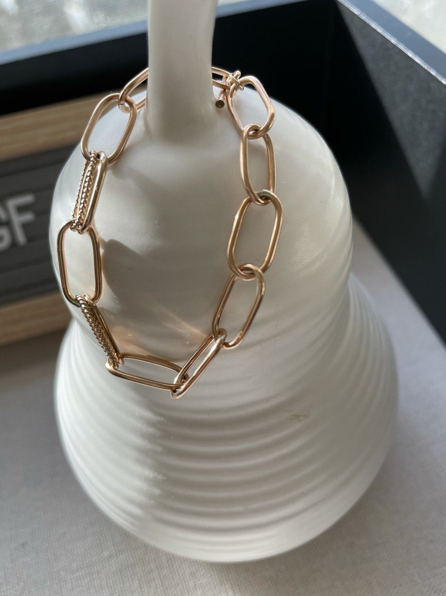 Handmade 14K Gold Filled Paper Clip Bracelet: Chunky Chain