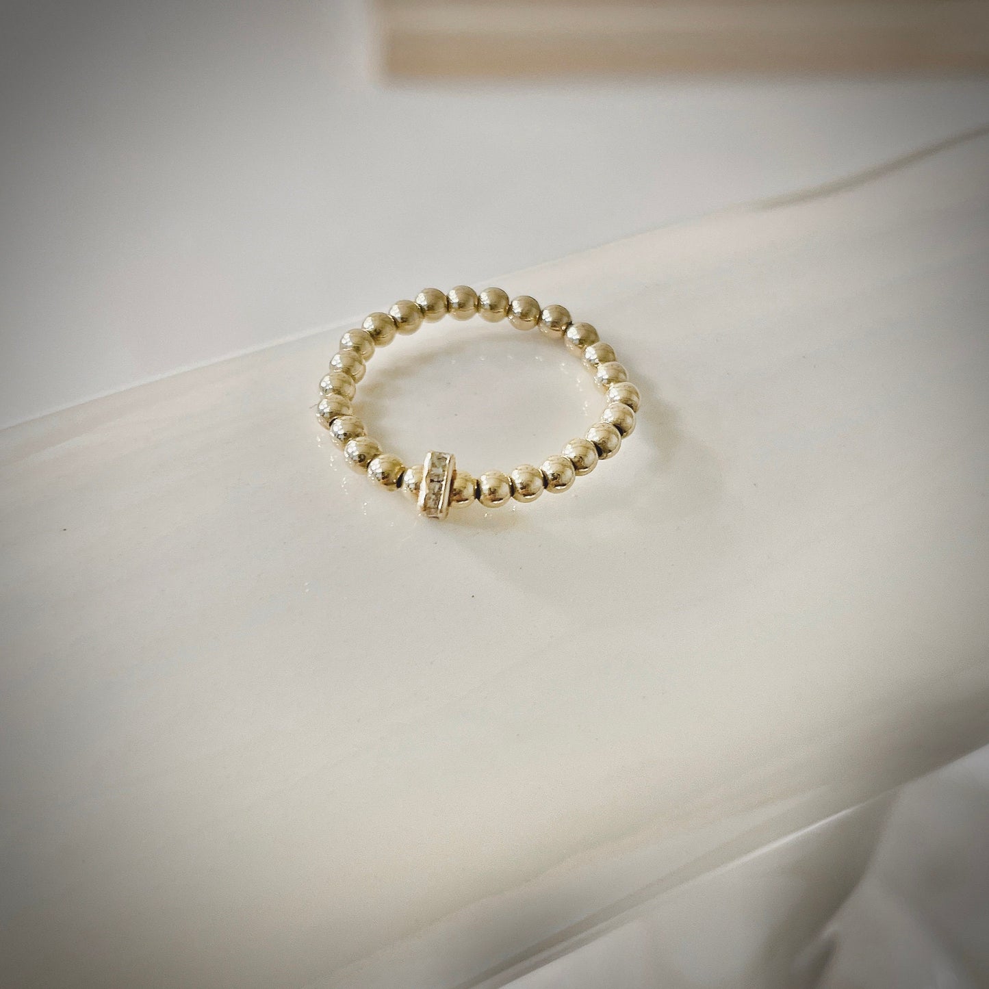 14KGF Gold Beaded Rings Gold Filled Stacking Ring Gold Filled Ball Stretch Toe Rings Set Elastic Stackable Ring Gift for Daughter