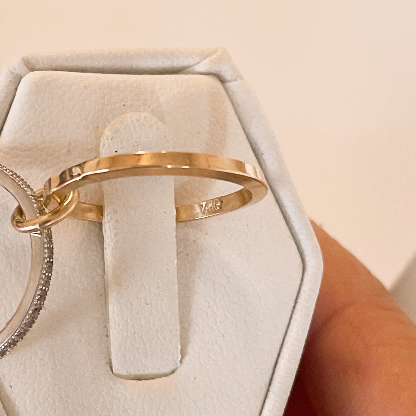 14KGF Gold Multi Link Ring: Chunky Interlocking Statement Ring (R10)