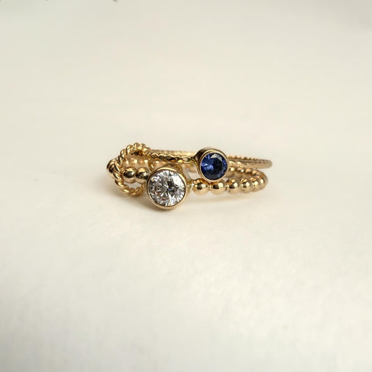 Personalized Birthstone Ring | Dainty Stacking Jewelry | Custom Mother Daughter Ring | Meaningful BFF Gift | Mother’s Day Gift