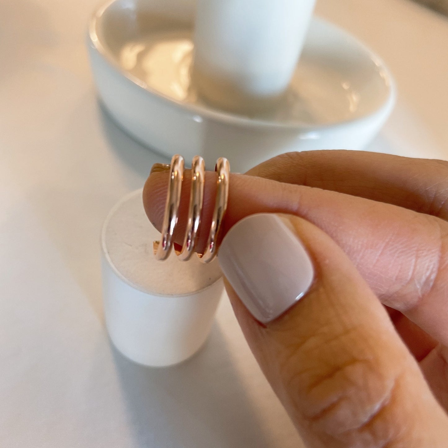 14KGF Rose Gold Coil Ring: Spiral Wrap Style