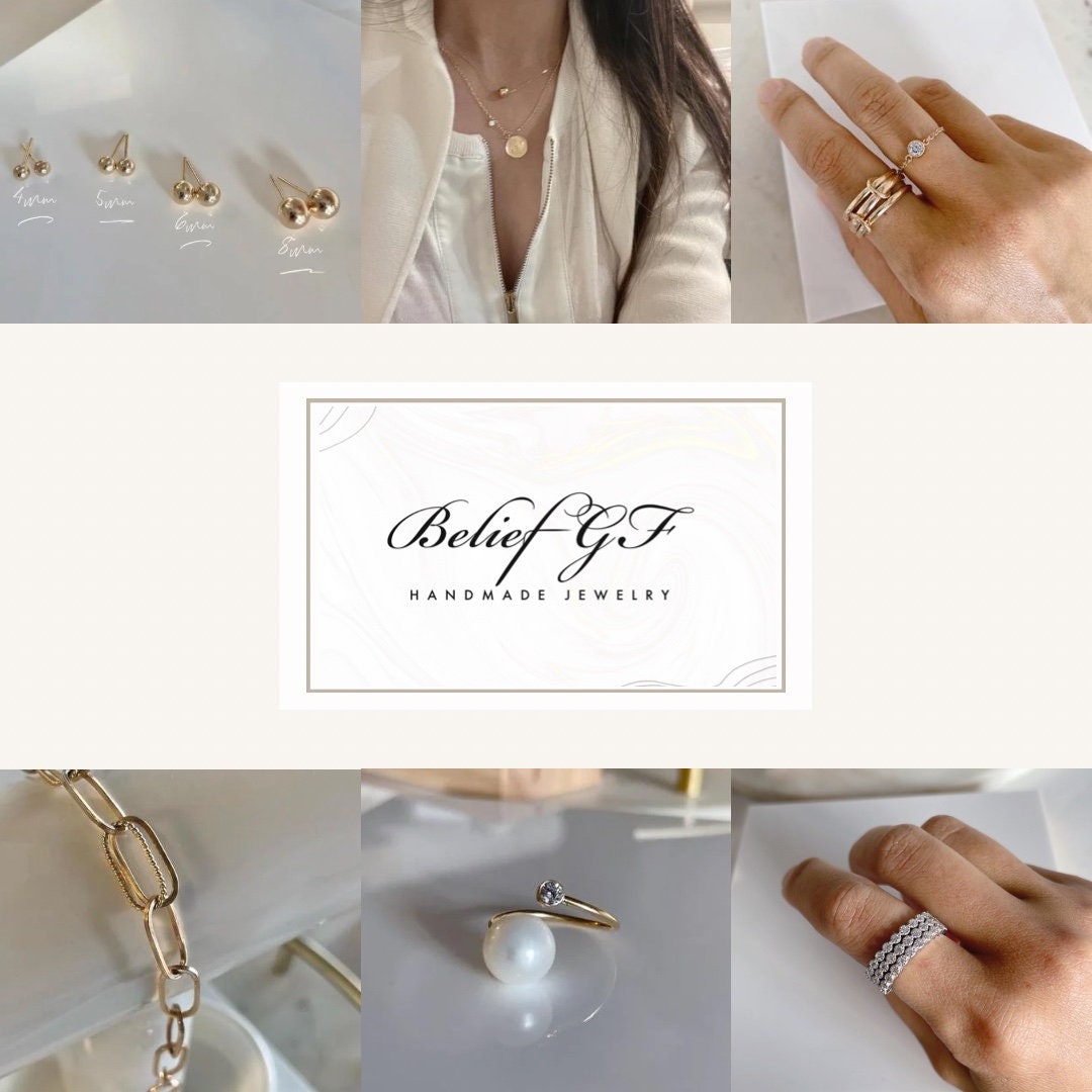 14KGF Gold Connected Eternity Ring Set: Sterling Silver Circle Link (R15)