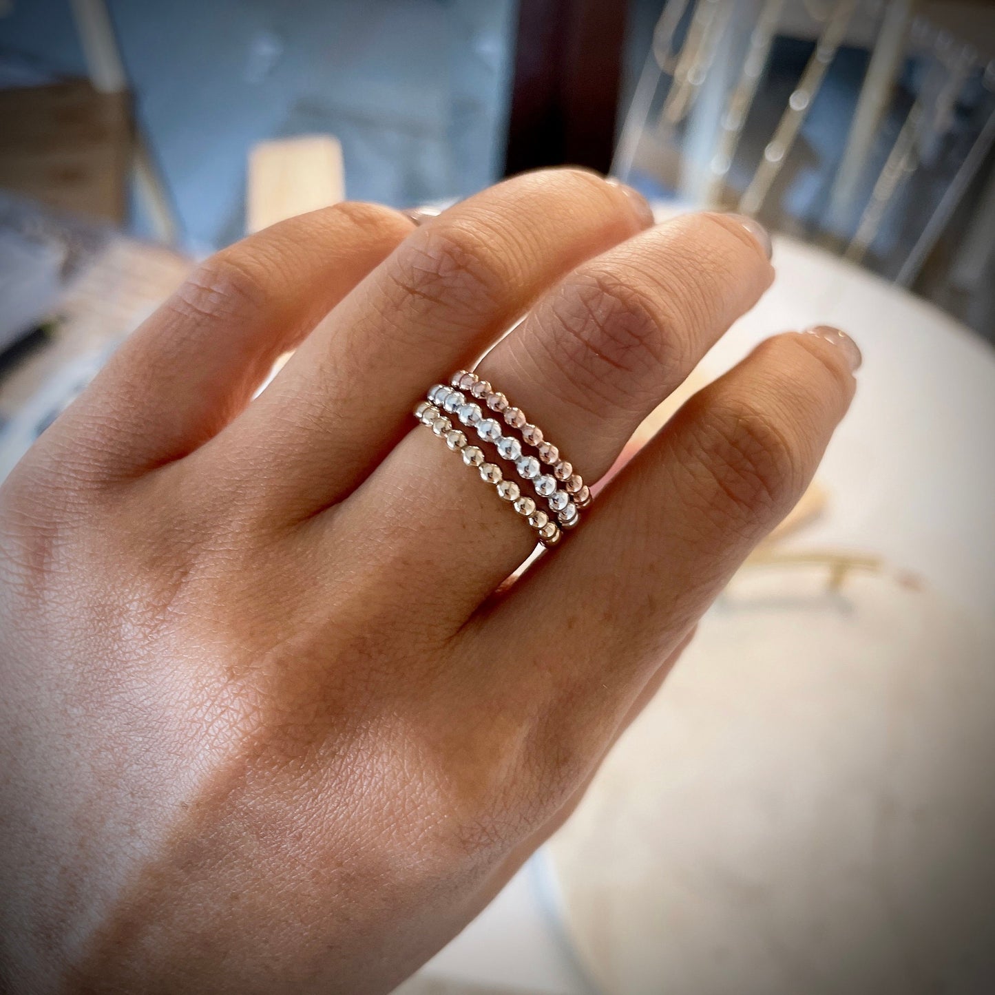 14K Gold Filled Bead Band Ring (2.3mm)