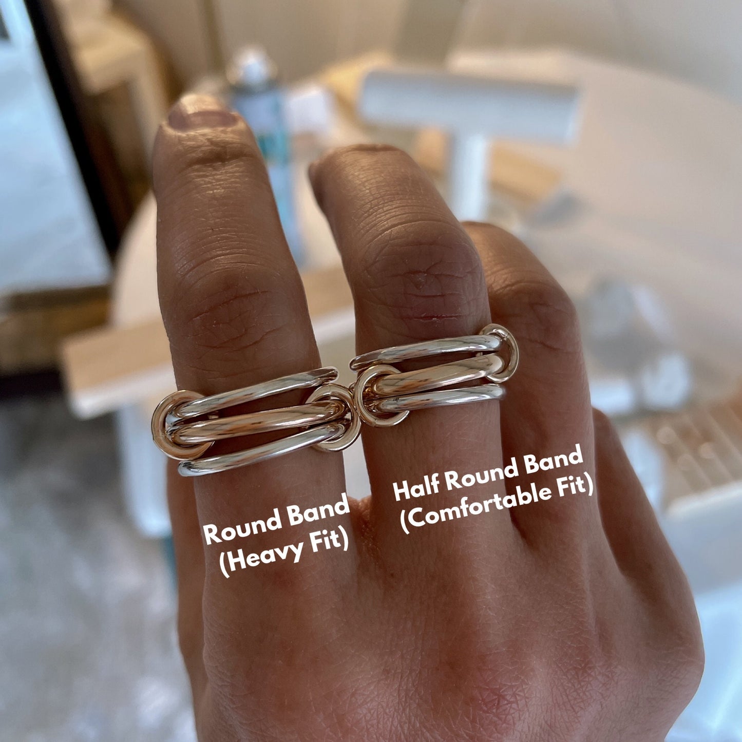Two-Tone Interlocking Ring: 14K Gold Fill & Sterling Silver (R2)
