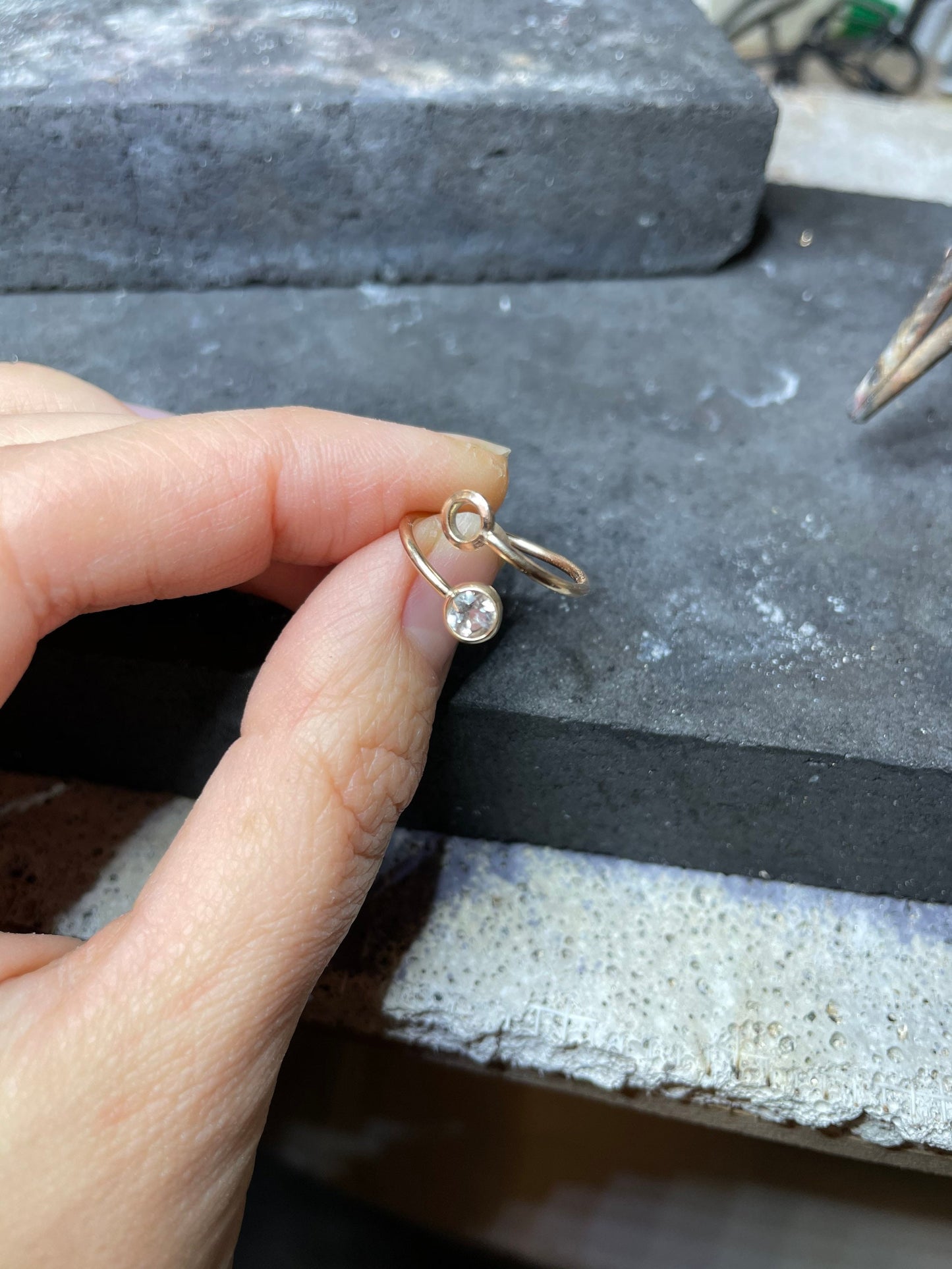 14K Gold Filled Toe Ring: Adjustable Gemstone Midi Ring