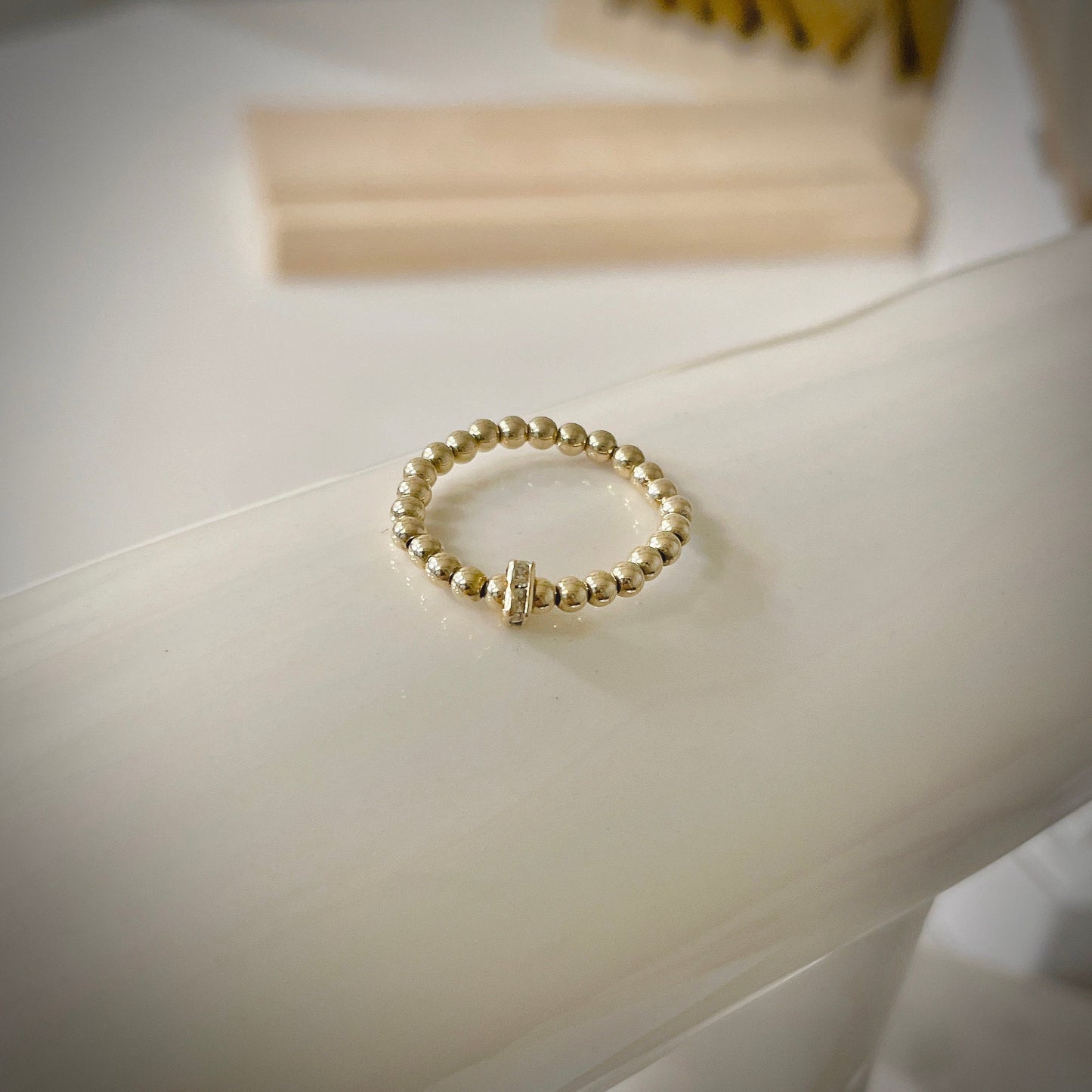 14KGF Gold Beaded Rings Gold Filled Stacking Ring Gold Filled Ball Stretch Toe Rings Set Elastic Stackable Ring Gift for Daughter