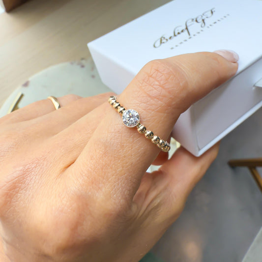 Belief Diamond Collection - 14K Gold Filled Lab Grown Diamond Ring - 0.25ct Bezel Solitaire