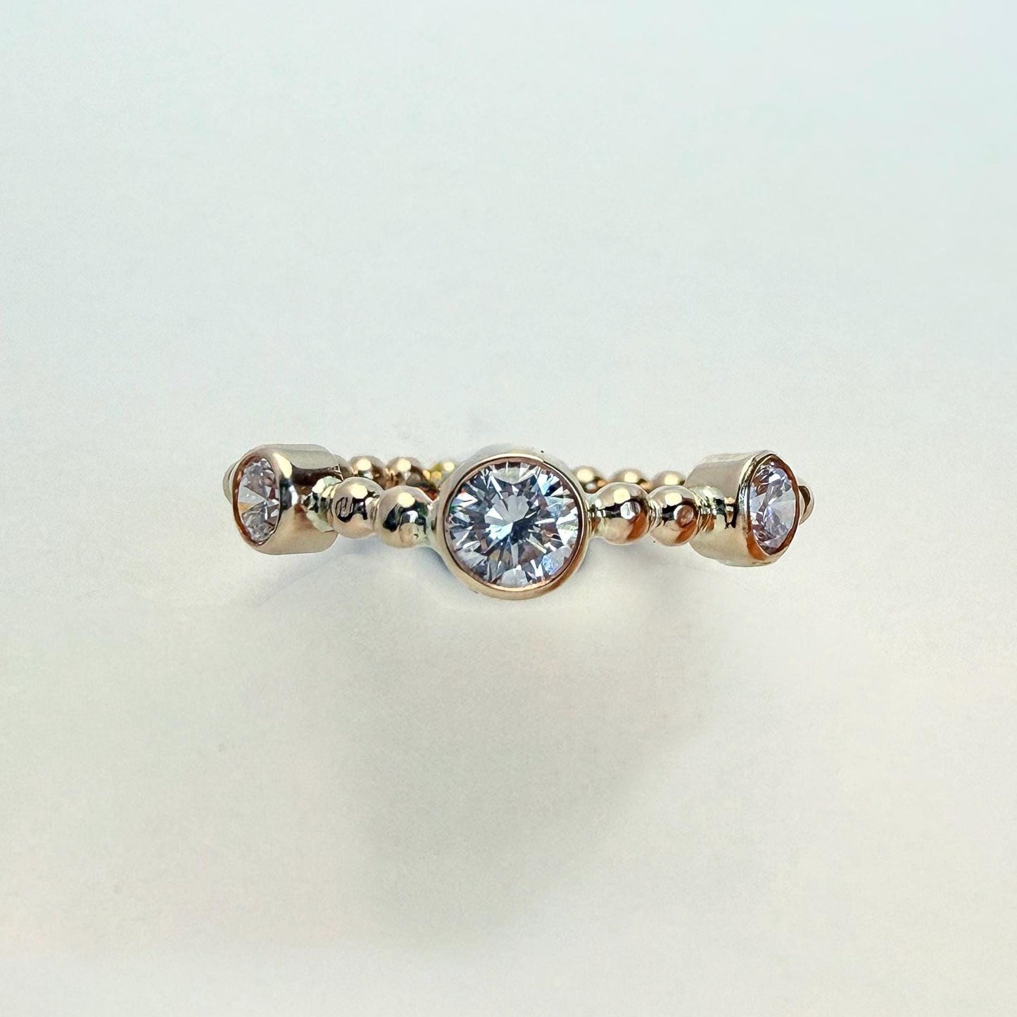 Belief Diamond Collection - 14K Gold-Filled Lab Diamond Bubble Ring: Dainty Bubble Eternity
