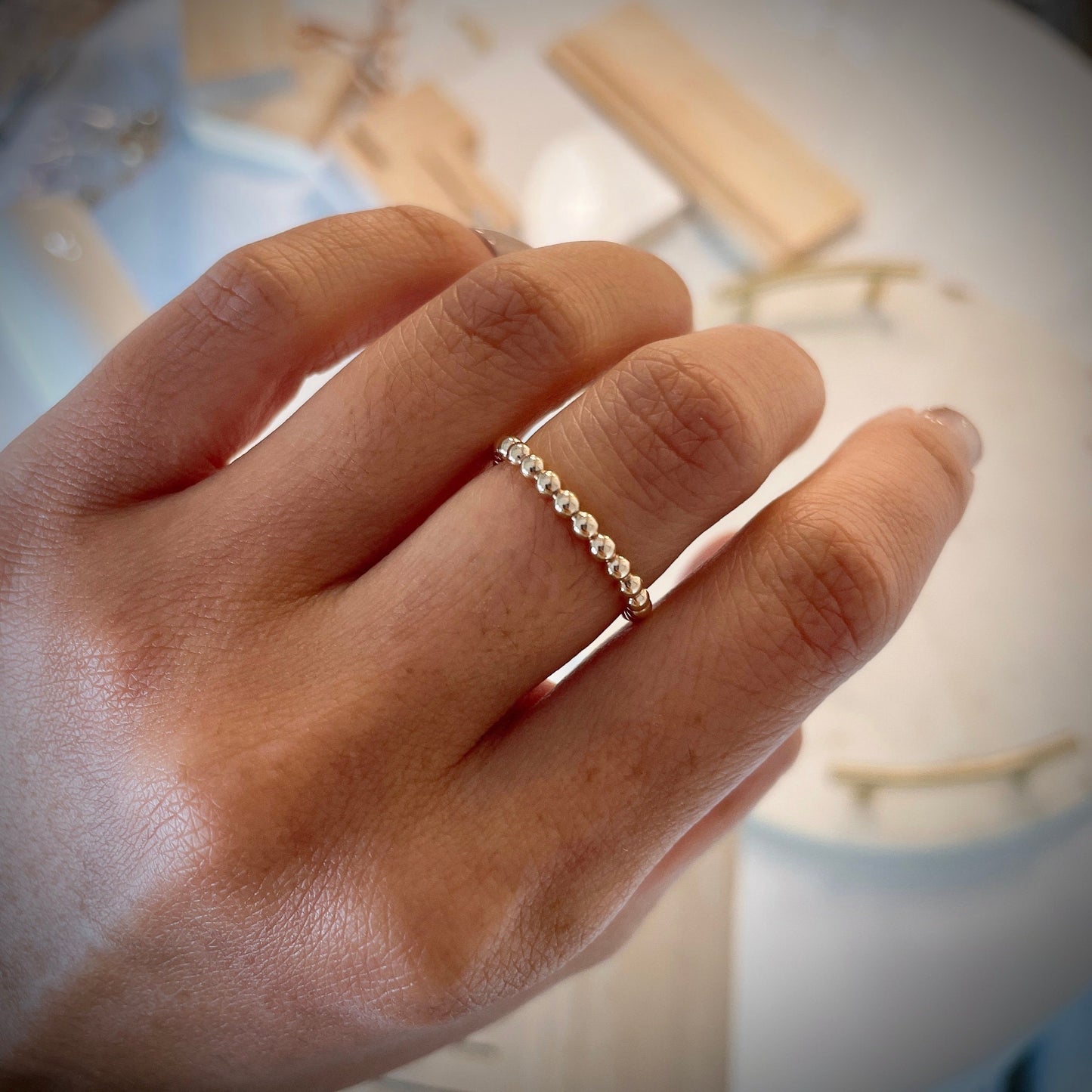 14K Gold Filled Bead Band Ring (2.3mm)