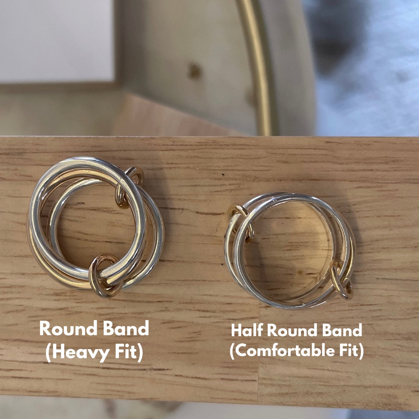 Two-Tone Interlocking Ring: 14K Gold Fill & Sterling Silver (R2)