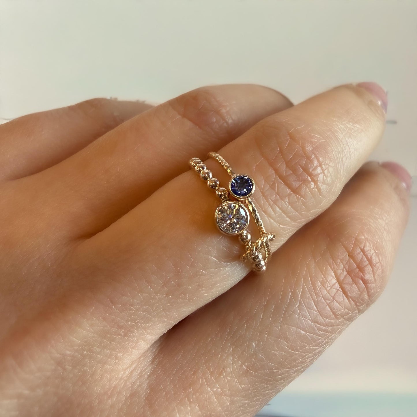Personalized Birthstone Ring | Dainty Stacking Jewelry | Custom Mother Daughter Ring | Meaningful BFF Gift | Mother’s Day Gift