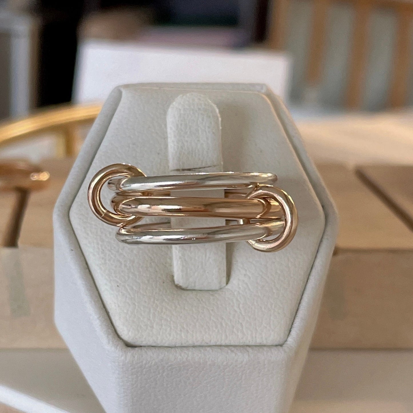 Two-Tone Interlocking Ring: 14K Gold Fill & Sterling Silver (R2)
