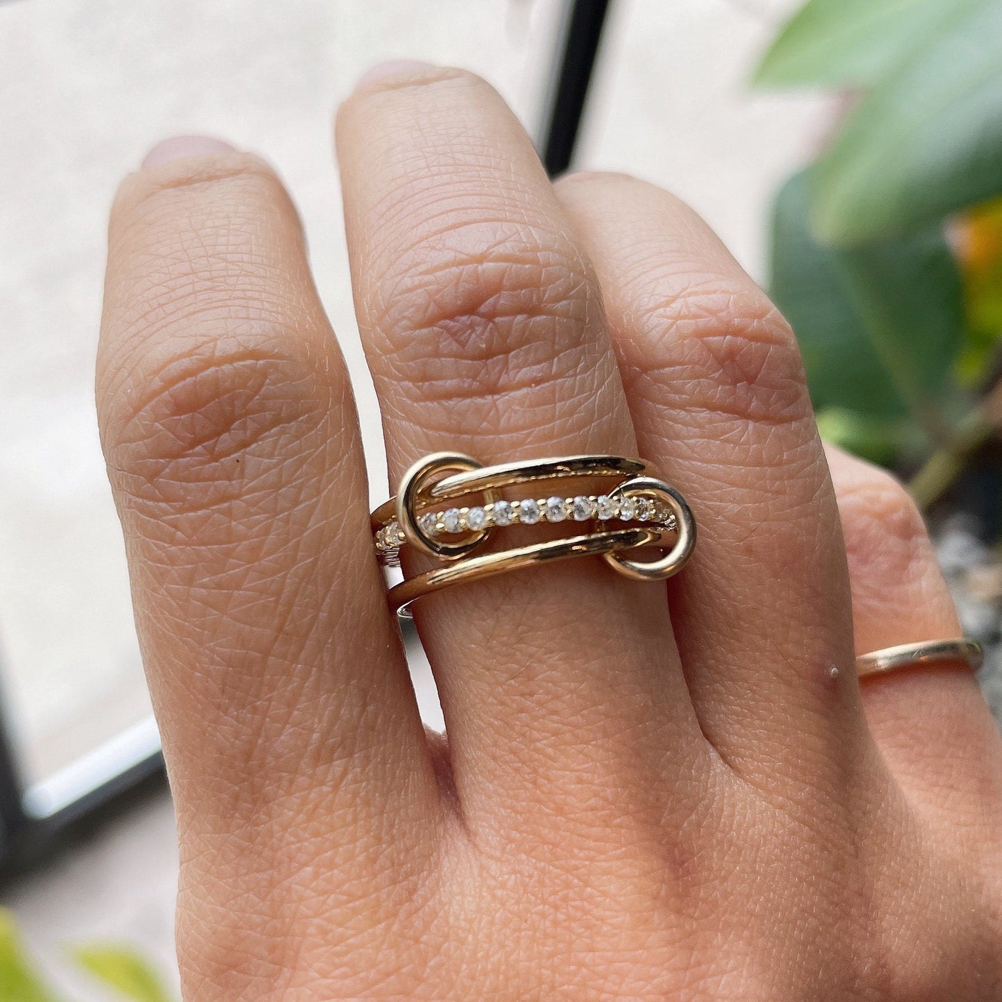 Custom Ring for Kelly, All in Gold, 14k Gold Filled Connected Rings