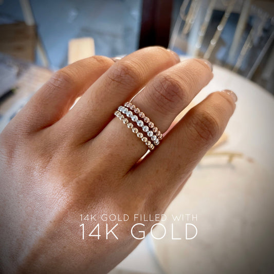 14K Gold Filled Bead Band Ring (2.3mm)