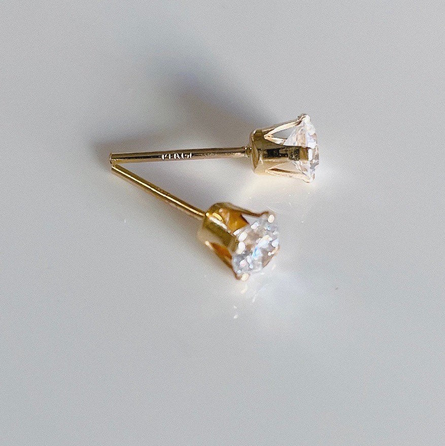 14KGF Yellow Gold Filled Ball Stud Earrings: High Polish Finish