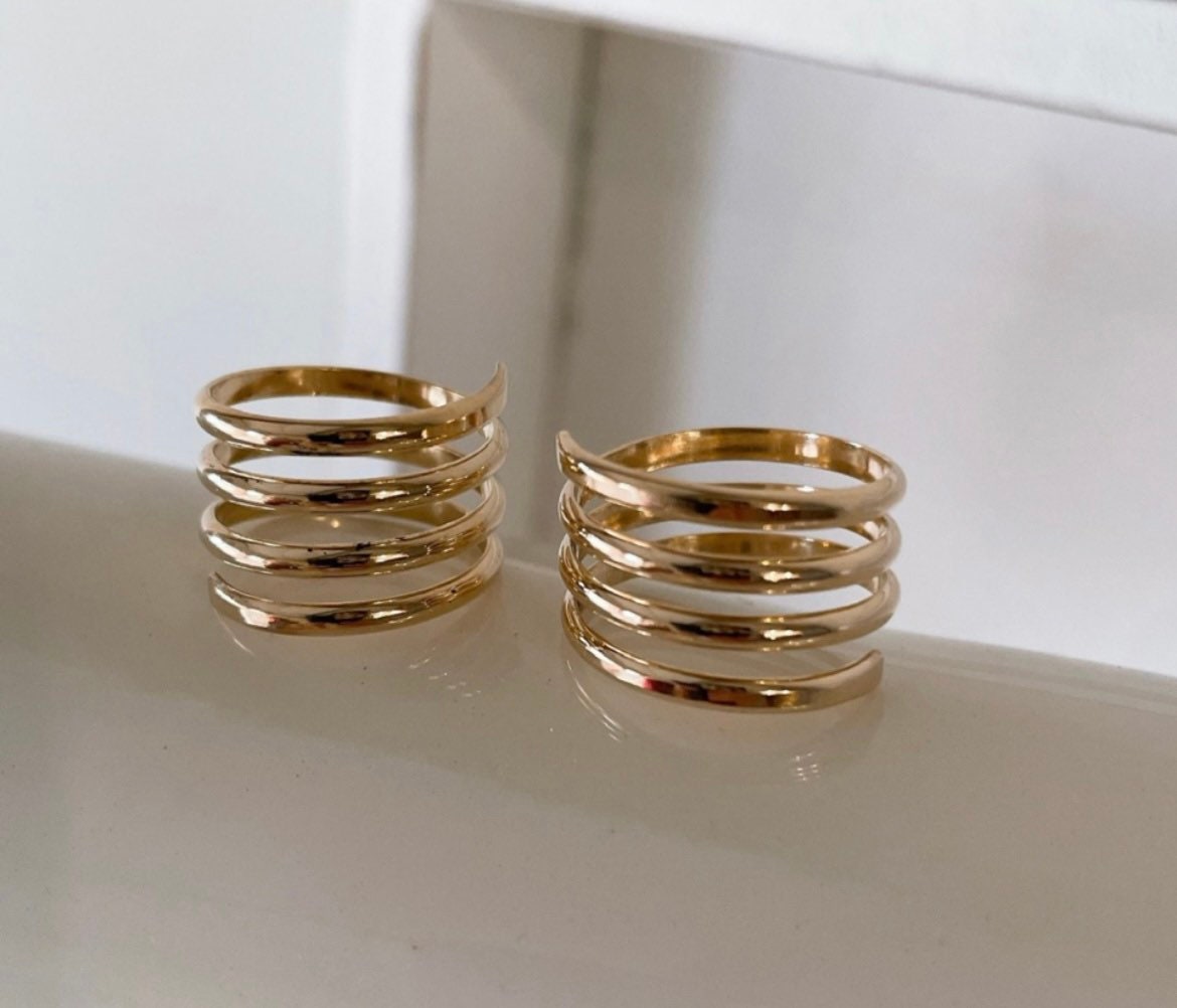 14K Gold Filled Coil Ring: Handmade Spiral Wrap Ring
