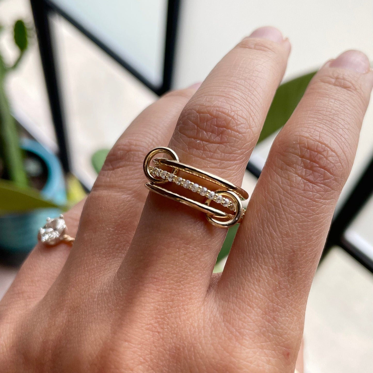 Custom Ring for Kelly, All in Gold, 14k Gold Filled Connected Rings