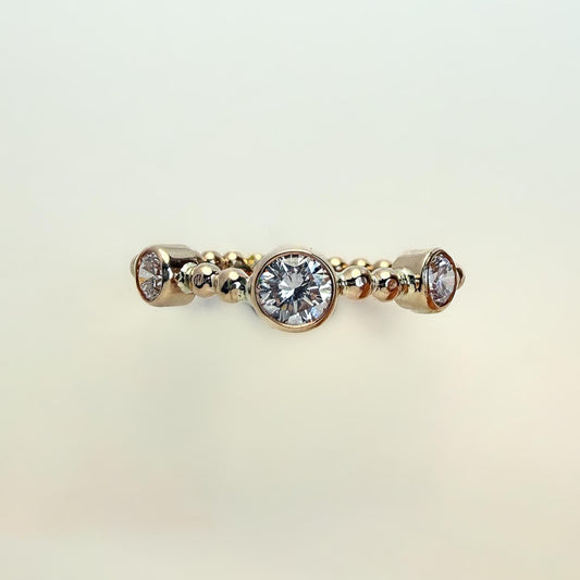 Belief Diamond Collection - 14K Gold-Filled Lab Diamond Bubble Ring: Dainty Bubble Eternity