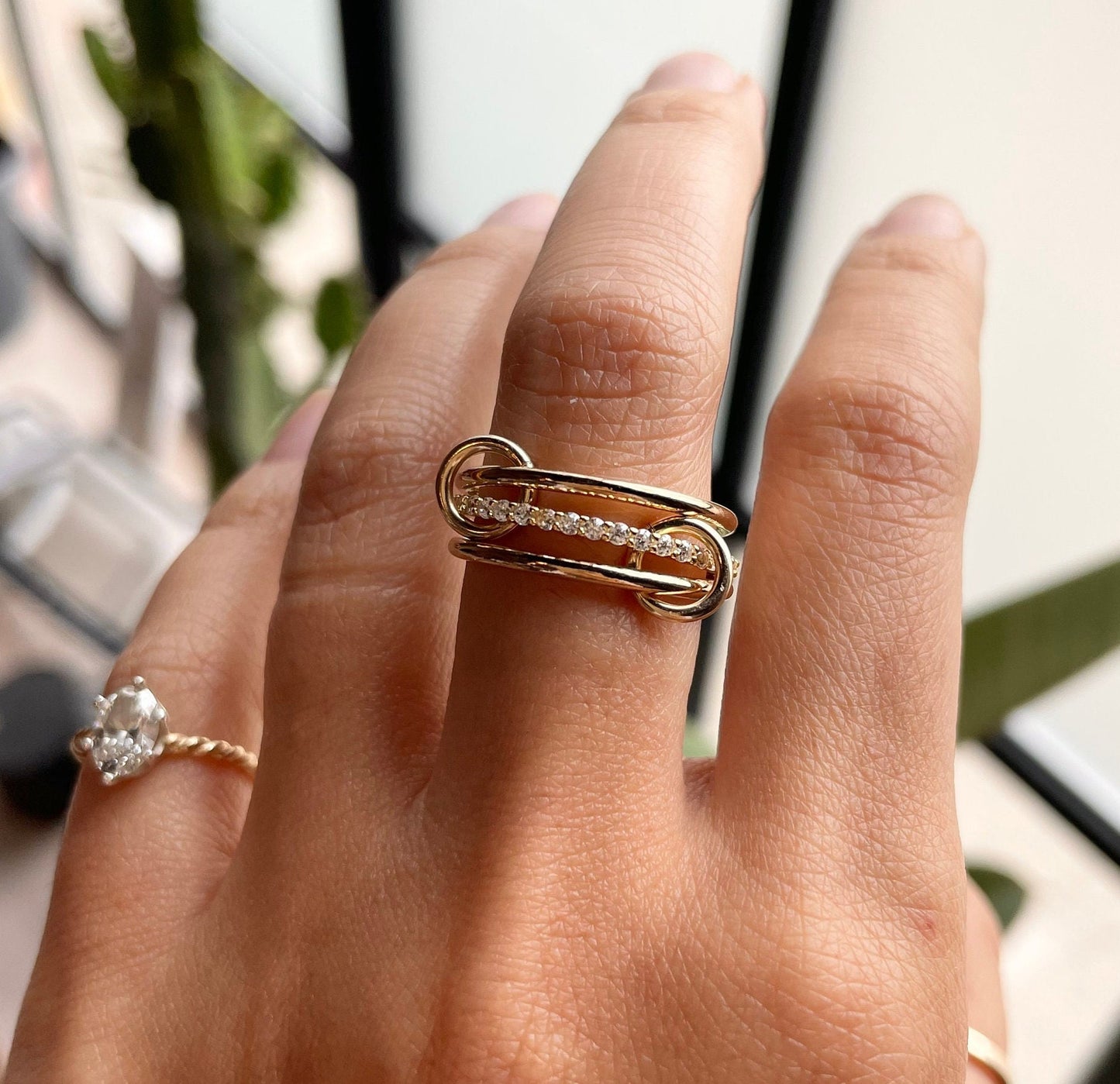 Custom Ring for Kelly, All in Gold, 14k Gold Filled Connected Rings